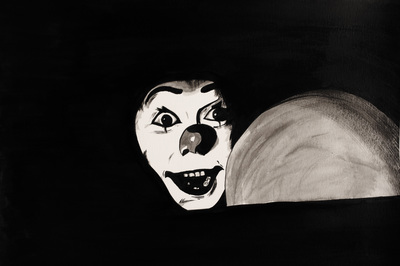 horror painting india ink 
IT pennywise tim curry
